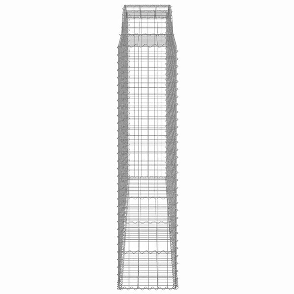 Gabionen mit Hochbogen 12 Stk 300x50x200/220cm Verzinktes Eisen