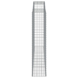 Gabionen mit Hochbogen 2 Stk 300x50x220/240cm Verzinktes Eisen