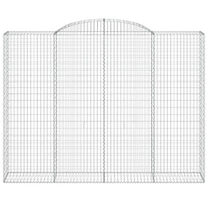 Gabionen mit Hochbogen 3 Stk. 300x50x220/240cm Verzinktes Eisen