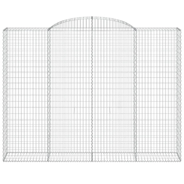 Gabionen mit Hochbogen 3 Stk. 300x50x220/240cm Verzinktes Eisen
