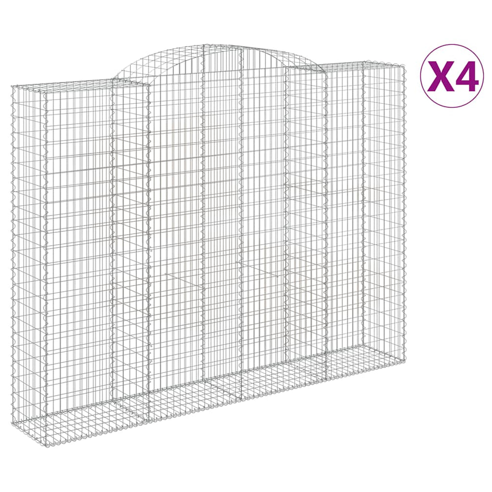 vidaXL Gabions avec arche haute 4 pcs 300x50x220/240 cm Fer galvanisé