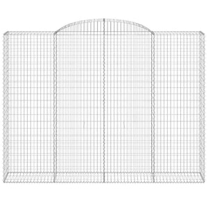 Gabionen mit Hochbogen 4 Stk. 300x50x220/240cm Verzinktes Eisen