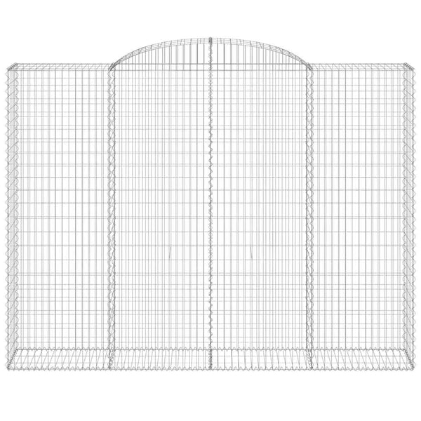 Gabionen mit Hochbogen 4 Stk. 300x50x220/240cm Verzinktes Eisen