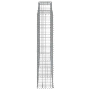 Gabionen mit Hochbogen 4 Stk. 300x50x220/240cm Verzinktes Eisen