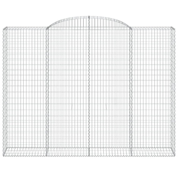 Gabionen mit Hochbogen 6 Stk. 300x50x220/240cm Verzinktes Eisen
