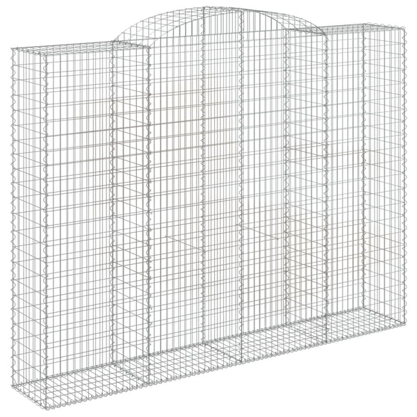 Gabionen mit Hochbogen 7 Stk. 300x50x220/240cm Verzinktes Eisen