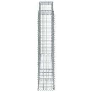 Gabionen mit Hochbogen 7 Stk. 300x50x220/240cm Verzinktes Eisen
