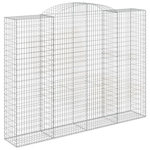 Gabionen mit Hochbogen 9 Stk. 300x50x220/240cm Verzinktes Eisen