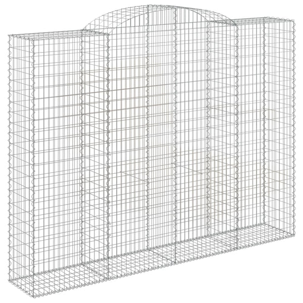 Gabionen mit Hochbogen 9 Stk. 300x50x220/240cm Verzinktes Eisen
