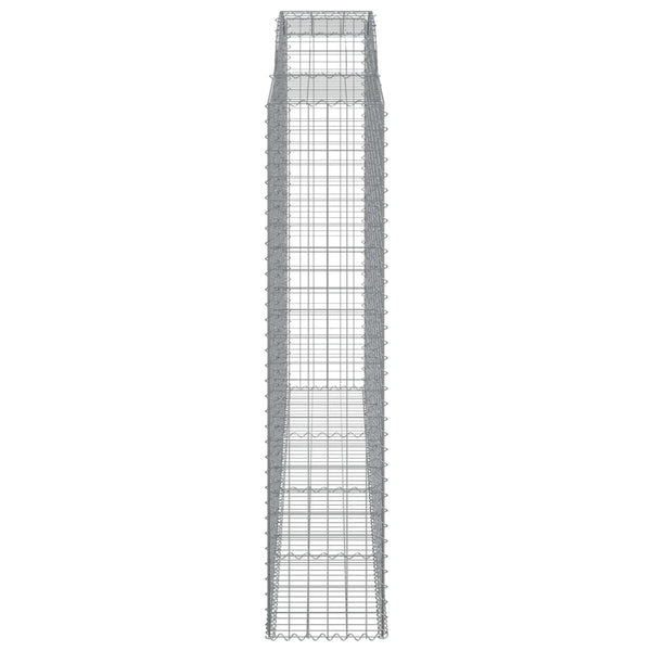 Gabionen mit Hochbogen 9 Stk. 300x50x220/240cm Verzinktes Eisen