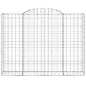 Gabionen mit Hochbogen 12 Stk 300x50x220/240cm Verzinktes Eisen
