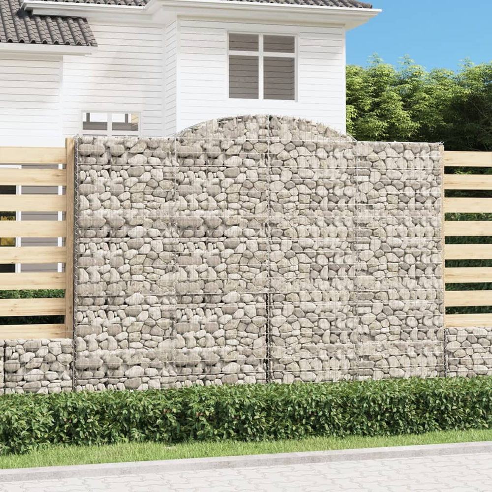vidaXL Gabions avec arche haute 30 pcs 300x50x220/240 cm Fer galvanisé
