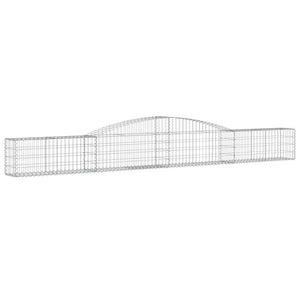Gabionen mit Hochbogen 2 Stk. 400x30x40/60 cm Verzinktes Eisen