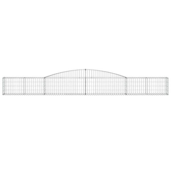 Gabionen mit Hochbogen 2 Stk. 400x30x40/60 cm Verzinktes Eisen