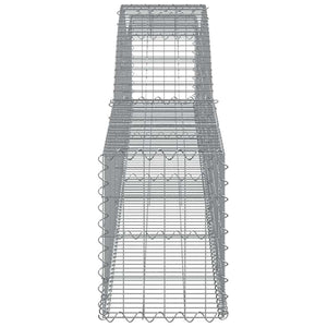 Gabionen mit Hochbogen 2 Stk. 400x30x40/60 cm Verzinktes Eisen