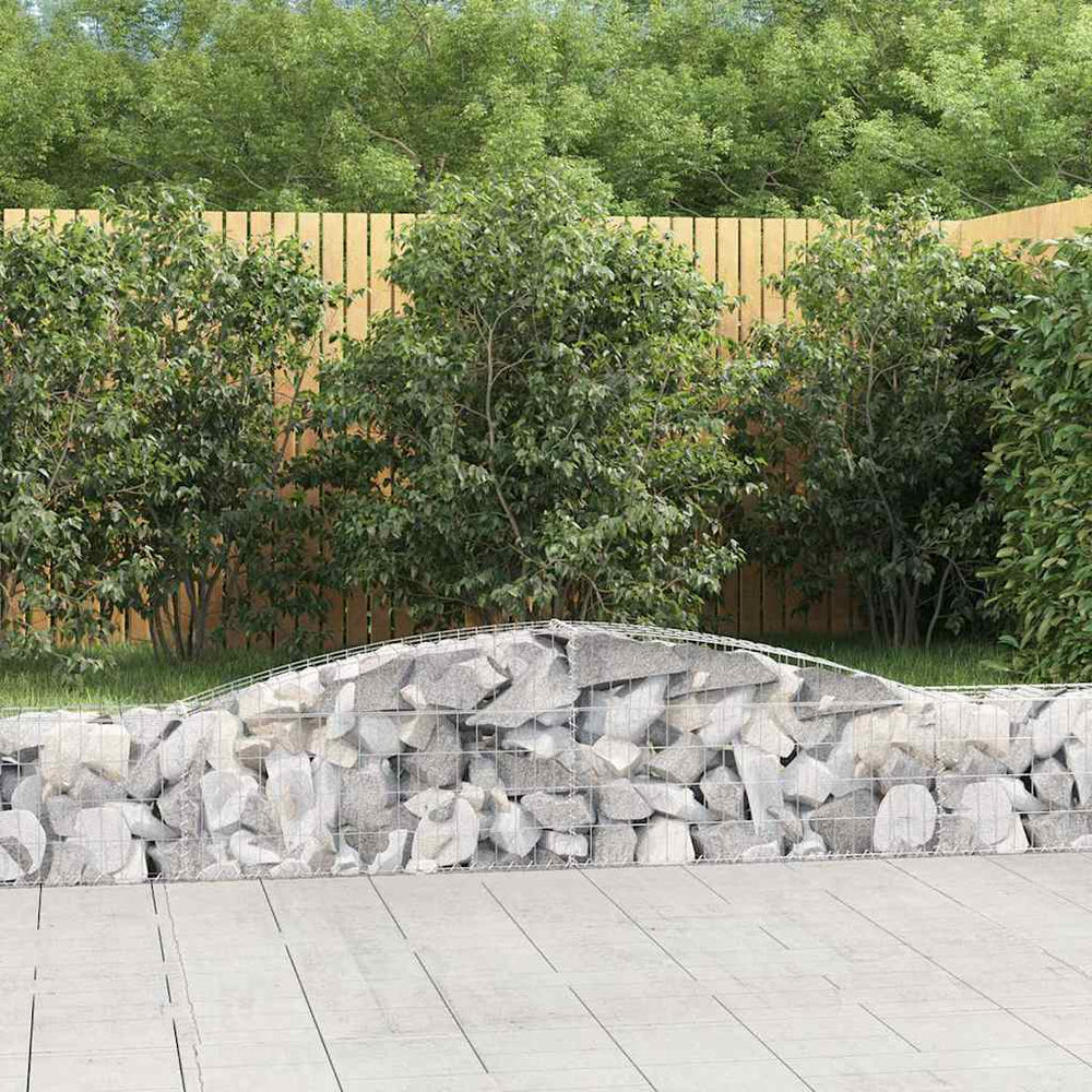 vidaXL Gabions avec arche 2 pcs. 400x30x40/60 cm Fer galvanisé
