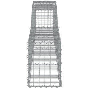 Gabionen mit Hochbogen 3 Stk. 400x30x40/60 cm Verzinktes Eisen