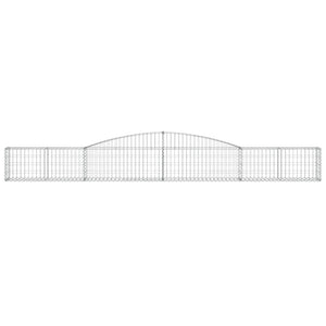 Gabionen mit Hochbogen 4 Stk. 400x30x40/60 cm Verzinktes Eisen