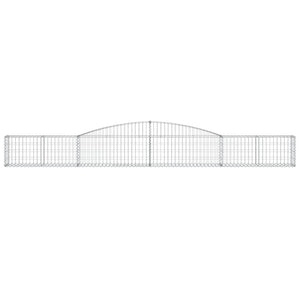 Gabionen mit Hochbogen 6 Stk. 400x30x40/60 cm Verzinktes Eisen