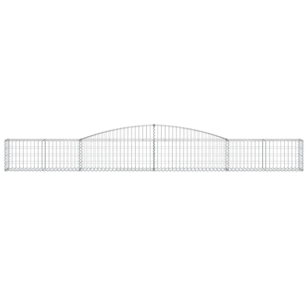 Gabionen mit Hochbogen 6 Stk. 400x30x40/60 cm Verzinktes Eisen