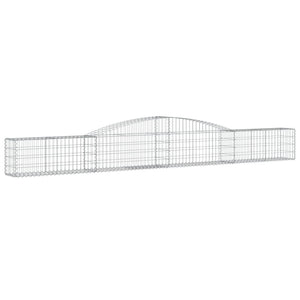 Gabionen mit Hochbogen 7 Stk. 400x30x40/60 cm Verzinktes Eisen