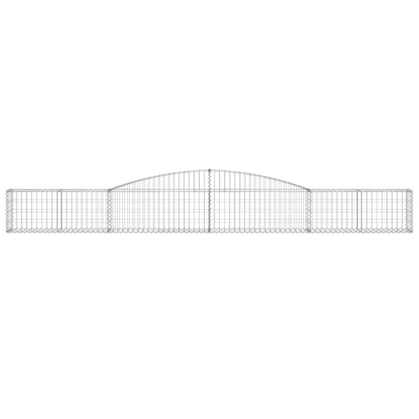 Gabionen mit Hochbogen 7 Stk. 400x30x40/60 cm Verzinktes Eisen