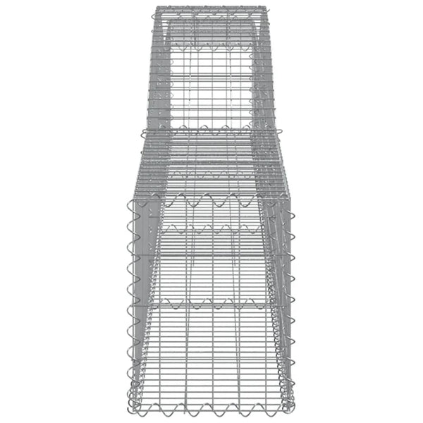 Gabionen mit Hochbogen 7 Stk. 400x30x40/60 cm Verzinktes Eisen