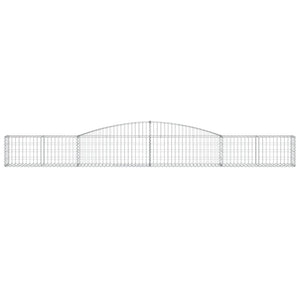 Gabionen mit Hochbogen 8 Stk. 400x30x40/60 cm Verzinktes Eisen