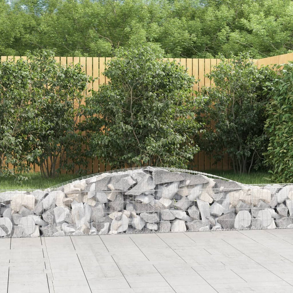 vidaXL Gabions à arc surélevé 8 pcs 400x30x40/60 cm Fer galvanisé