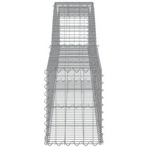 Gabionen mit Hochbogen 9 Stk. 400x30x40/60 cm Verzinktes Eisen