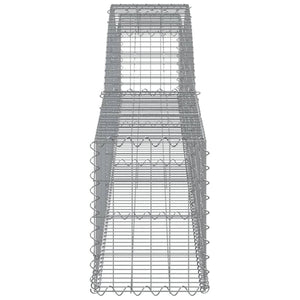 Gabionen mit Hochbogen 10 Stk. 400x30x40/60 cm Verzinktes Eisen