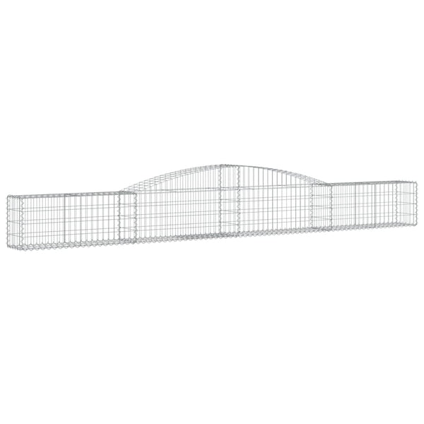 Gabionen mit Hochbogen 15 Stk. 400x30x40/60 cm Verzinktes Eisen