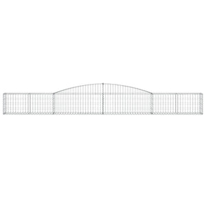 Gabionen mit Hochbogen 15 Stk. 400x30x40/60 cm Verzinktes Eisen