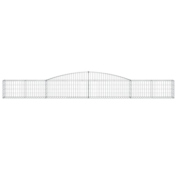 Gabionen mit Hochbogen 15 Stk. 400x30x40/60 cm Verzinktes Eisen