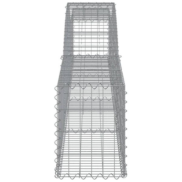 Gabionen mit Hochbogen 15 Stk. 400x30x40/60 cm Verzinktes Eisen