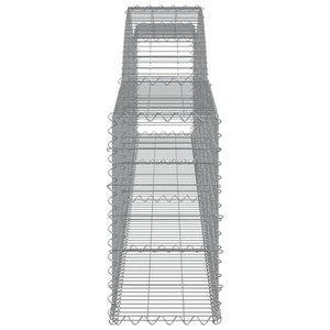 Gabionen mit Hochbogen 2 Stk. 400x30x60/80 cm Verzinktes Eisen