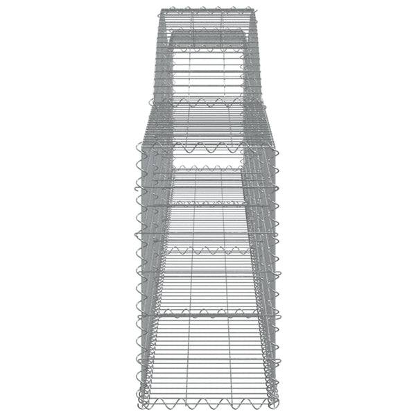 Gabionen mit Hochbogen 3 Stk. 400x30x60/80 cm Verzinktes Eisen