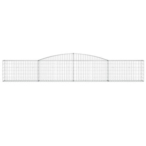 Gabionen mit Hochbogen 4 Stk. 400x30x60/80 cm Verzinktes Eisen