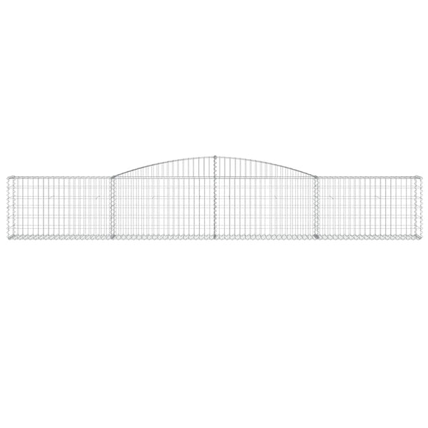 Gabionen mit Hochbogen 4 Stk. 400x30x60/80 cm Verzinktes Eisen