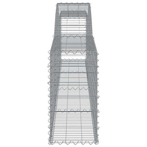 Gabionen mit Hochbogen 4 Stk. 400x30x60/80 cm Verzinktes Eisen