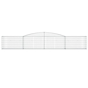 Gabionen mit Hochbogen 7 Stk. 400x30x60/80 cm Verzinktes Eisen