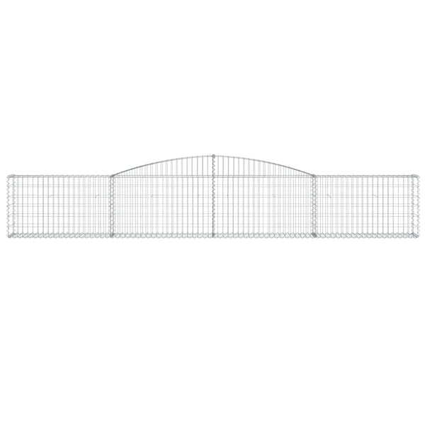Gabionen mit Hochbogen 7 Stk. 400x30x60/80 cm Verzinktes Eisen