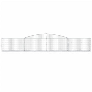 Gabionen mit Hochbogen 8 Stk. 400x30x60/80 cm Verzinktes Eisen