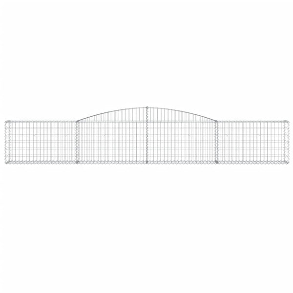 Gabionen mit Hochbogen 8 Stk. 400x30x60/80 cm Verzinktes Eisen