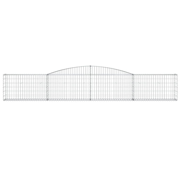 Gabionen mit Hochbogen 10 Stk. 400x30x60/80 cm Verzinktes Eisen
