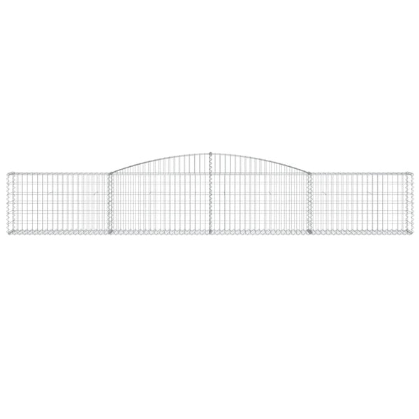 Gabionen mit Hochbogen 15 Stk. 400x30x60/80 cm Verzinktes Eisen