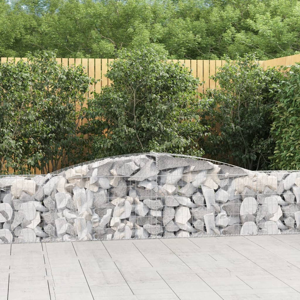 vidaXL Gabions à arche surélevée 15 pces 400x30x60/80 cm Fer galvanisé