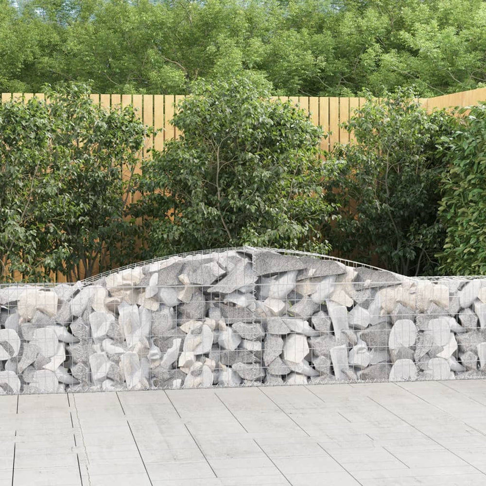 vidaXL Gabions avec arche haute 20 pcs 400x30x60/80 cm Fer galvanisé