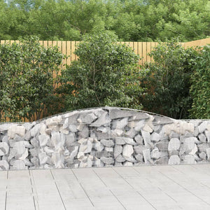 Gabionen mit Hochbogen 20 Stk. 400x30x60/80 cm Verzinktes Eisen