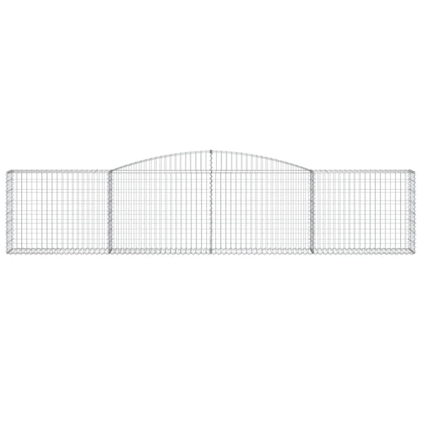 Gabionen mit Hochbogen 3 Stk. 400x30x80/100cm Verzinktes Eisen